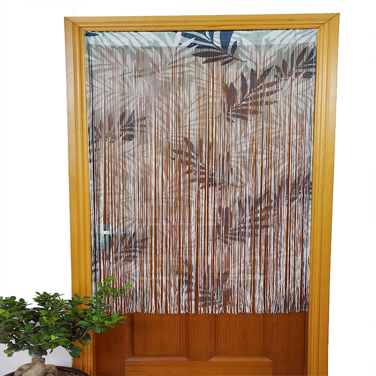 Ultimul design 100% poliester cu model de plante tropicale, draperii decorative pentru usi, perdele pentru dormitor