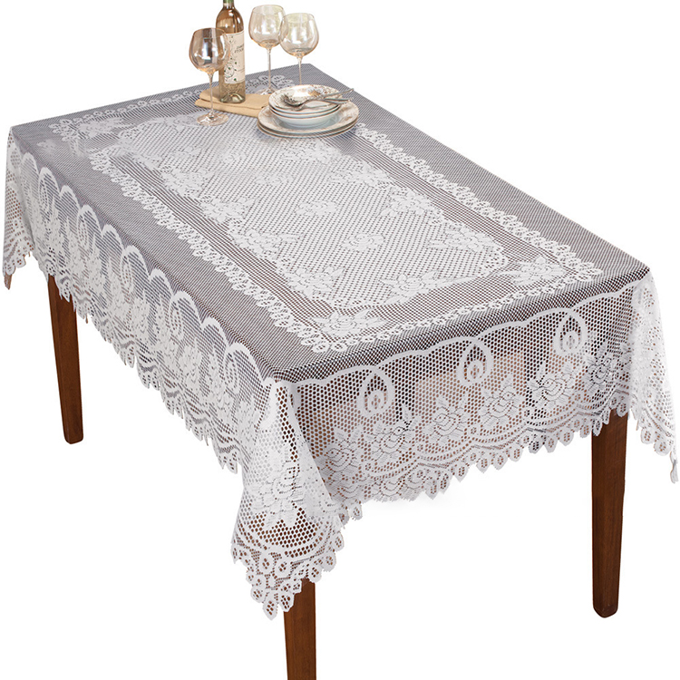 Dining florale personalizate poliester nunta alb jacquard uni rotund fata de masa din dantela